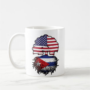 Cuba Cuban American USA Tree Roots Flag Coffee Mug