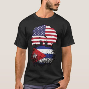Cuba Cuban American USA Tree Roots Flag T-Shirt