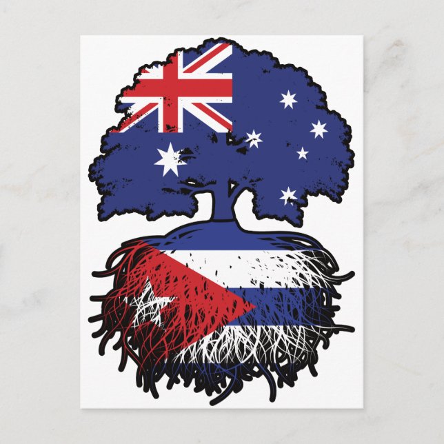Cuba Cuban Australian Australia Tree Roots Flag Postcard (Front)