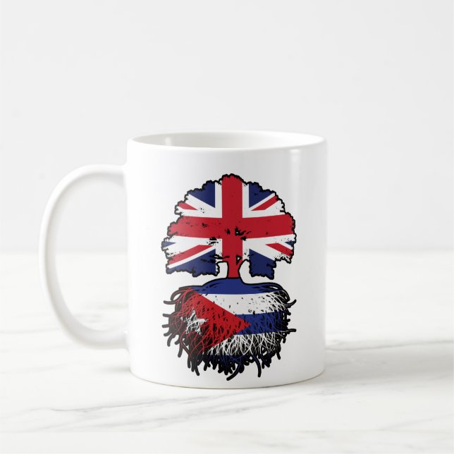 Cuba Cuban British UK Tree Roots Flag Coffee Mug (Left)
