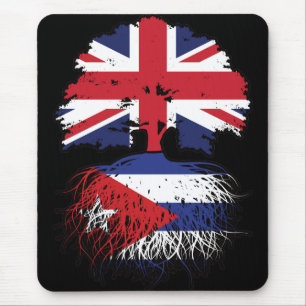 Cuba Cuban British UK Tree Roots Flag Mouse Pad