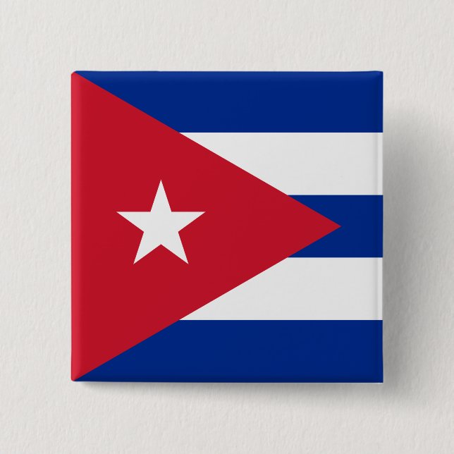 Cuba (Cuban) Flag 15 Cm Square Badge (Front)