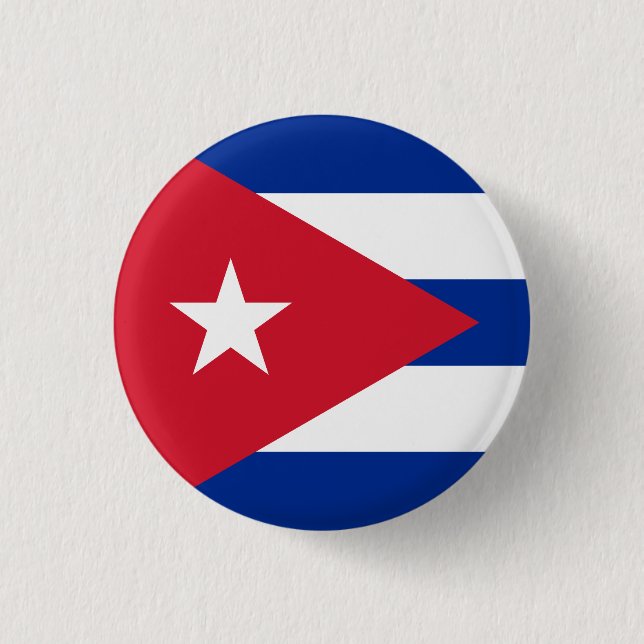 Cuba (Cuban) Flag 3 Cm Round Badge (Front)