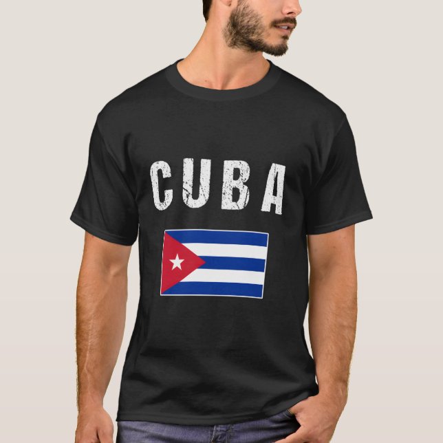 Cuba Cuban Flag For T-Shirt (Front)