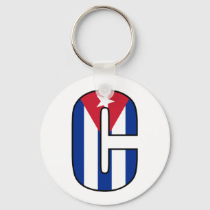 Cuba Cuban Flag Keychain