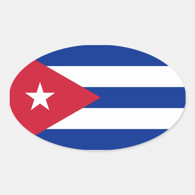 Cuba/Cuban Flag Oval Sticker (Front)
