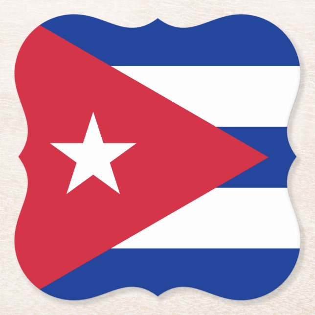 Cuba (Cuban) Flag Paper Coaster (Front)