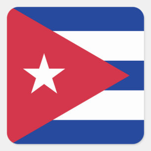 Cuba (Cuban) Flag Square Sticker