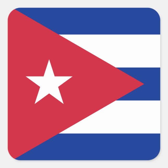 Cuba (Cuban) Flag Square Sticker (Front)