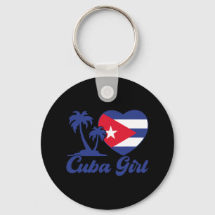 Cuba- Cuban Girl Flag Cubanita Hispanic Heritage K Key Ring