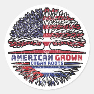 Cuba Cuban US American USA United States Tree Classic Round Sticker
