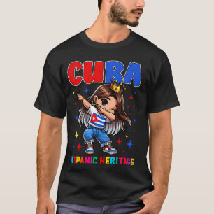 Cuba Dabbing Girl Hispanic Heritage Celebration fo T-Shirt