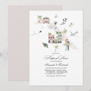 Cuba Destination Wedding Rehearsal Dinner Invitation