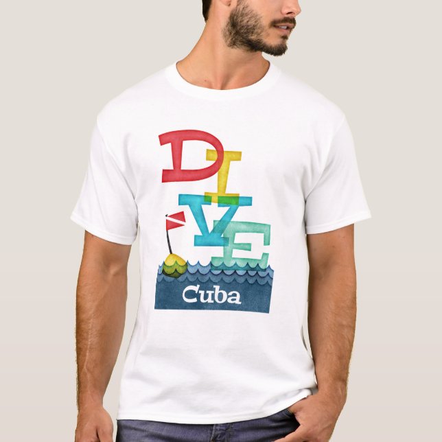 Cuba Dive - Colourful Scuba T-shirt (Front)