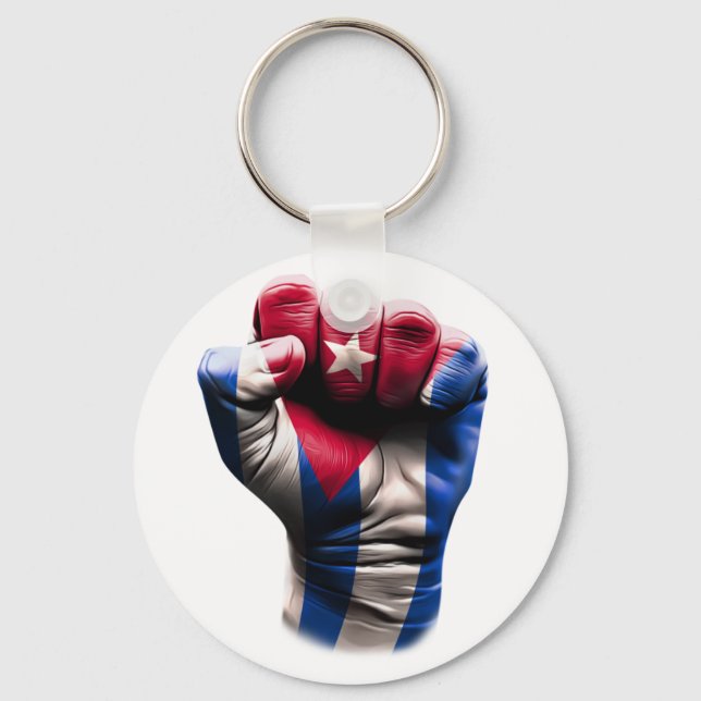 Cuba Fist Flag Key Ring (Front)