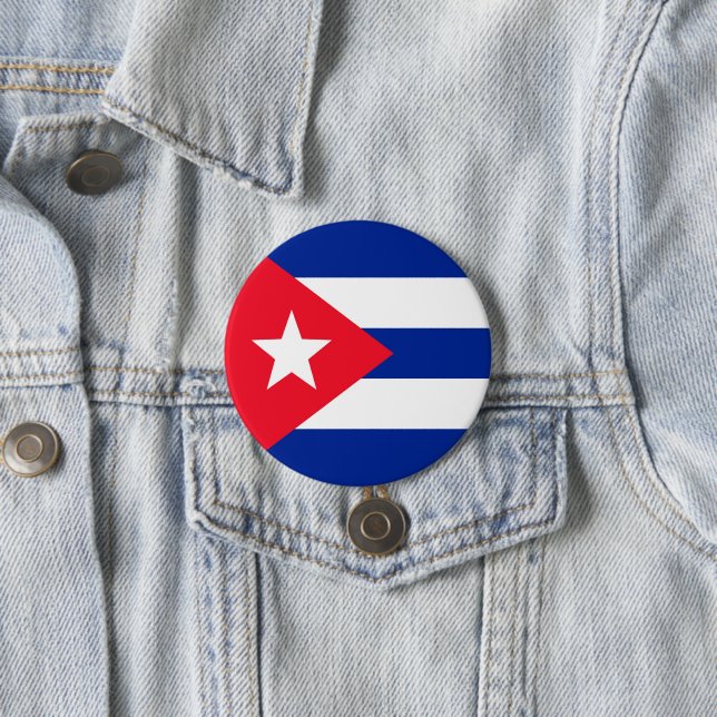 Cuba flag 7.5 cm round badge (In Situ)