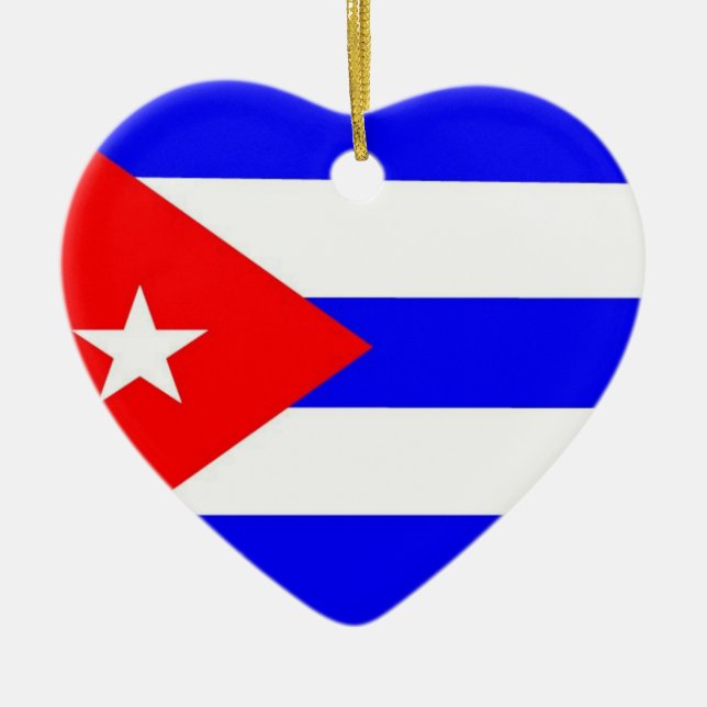 Cuba Flag Ceramic Tree Decoration (Front)