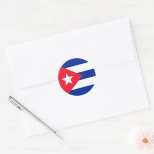 Cuba flag classic round sticker