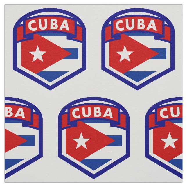 Cuba Flag Crest Fabric (Swatch)