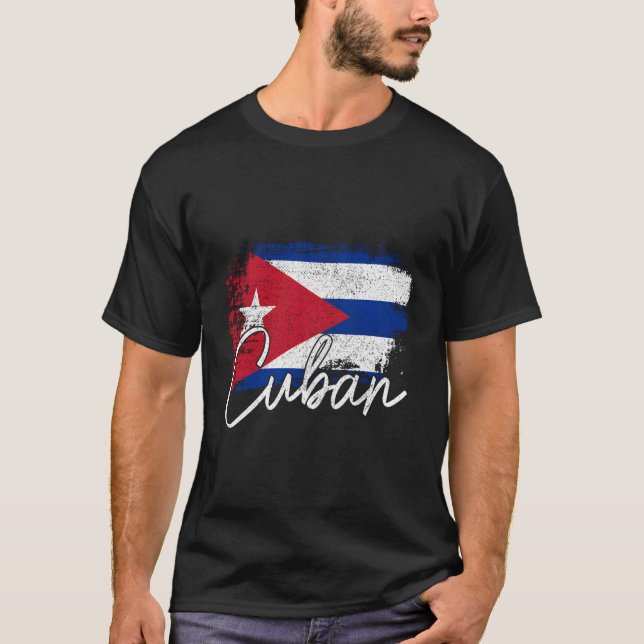 Cuba Flag Cuban Pride Roots T-Shirt (Front)