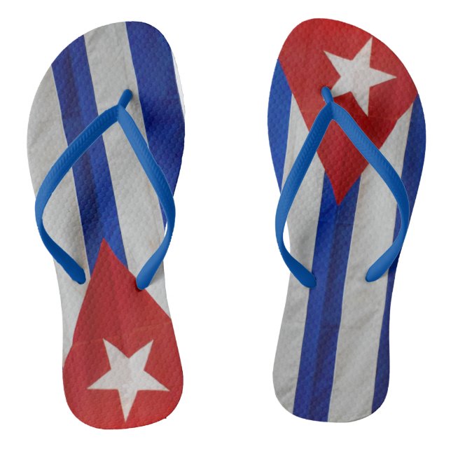 Cuba Flag Cuban Souvenir Thongs (Footbed)