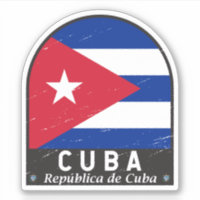 Cuba Flag Emblem Distressed Vintage