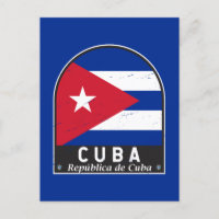 Cuba Flag Emblem Distressed Vintage