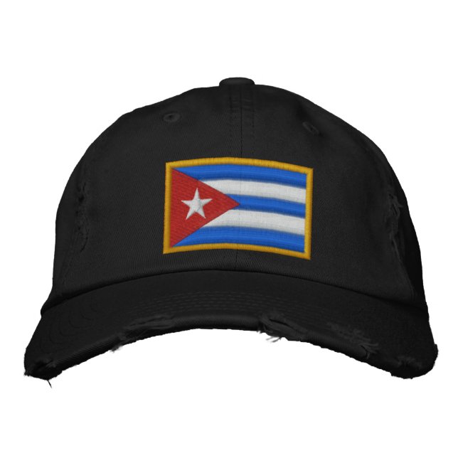 Cuba Flag Embroidered Hat (Front)