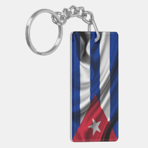 Cuba Flag Fabric Key Ring