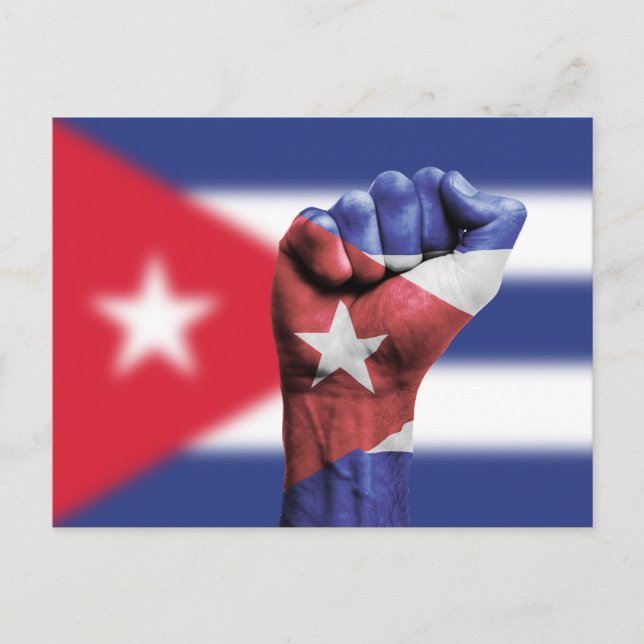 Cuba Flag Fist Postcard (Front)