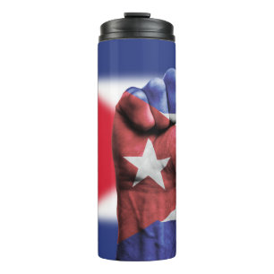 Cuba Flag Fist Thermal Tumbler