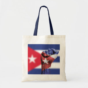 Cuba Flag Fist Tote Bag