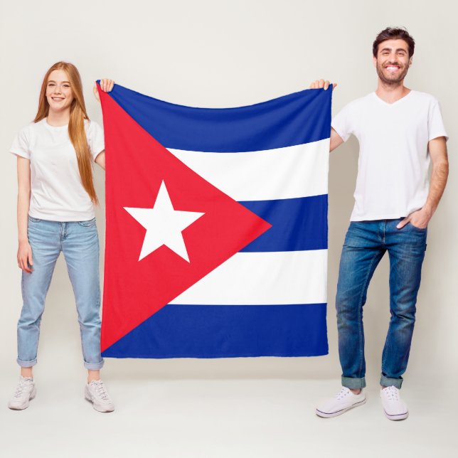 Cuba flag fleece blanket (In Situ)
