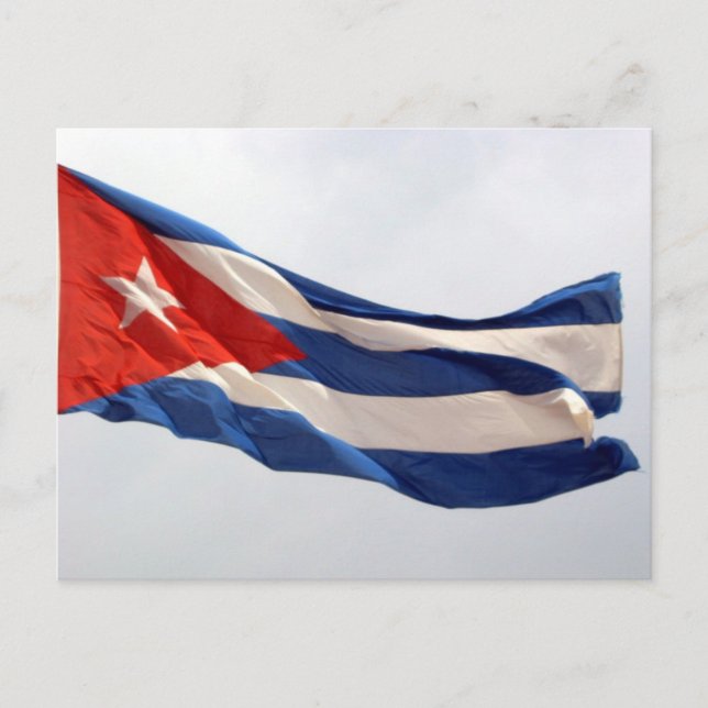 cuba flag flying postcard (Front)