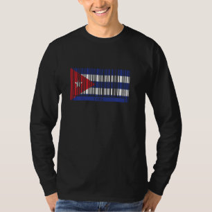 Cuba Flag Funny Cuban Heritage Cuba Roots Barcode T-Shirt