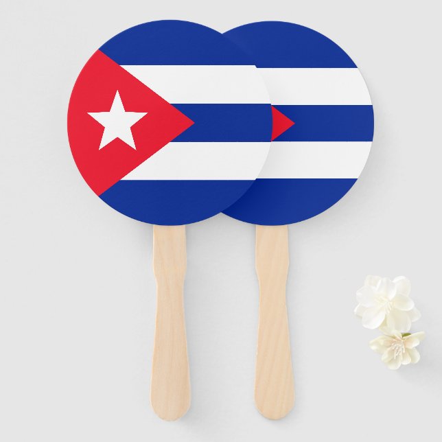Cuba flag hand fan (Front and Back)