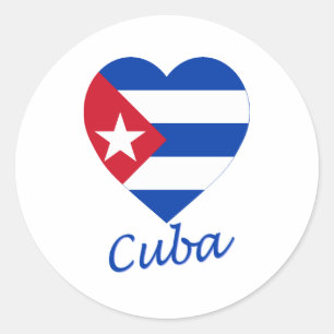 Cuba Flag Heart Classic Round Sticker