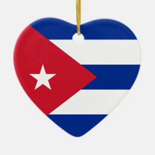 Cuba Flag Heart Ornament