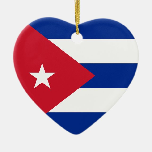 Cuba Flag Heart Ornament (Front)