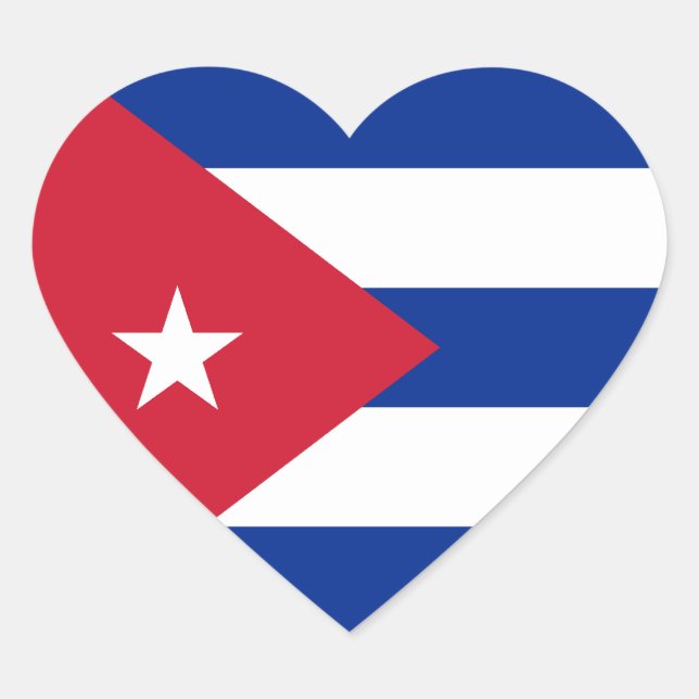 Cuba Flag Heart Sticker (Front)