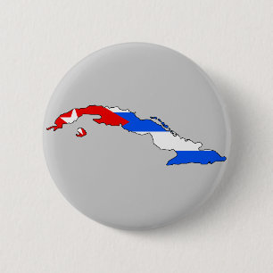 Cuba flag map 6 cm round badge