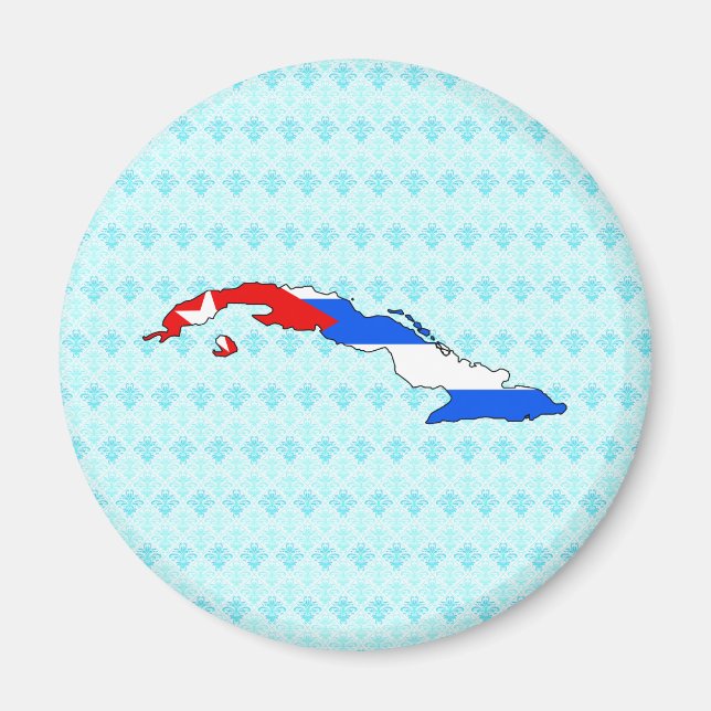 Cuba Flag Map full size Magnet (Front)
