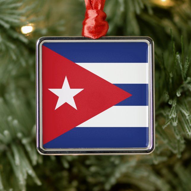 Cuba Flag Metal Ornament (Tree)