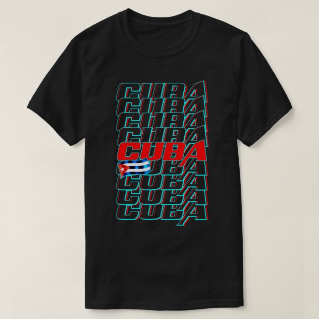 Cuba flag neon colour T-Shirt (Design Front)
