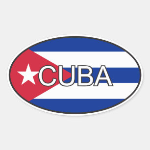 Cuba Flag Oval Sticker