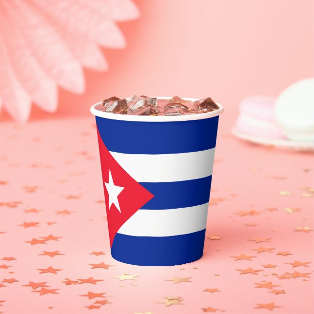 Cuba flag paper cups (Insitu)