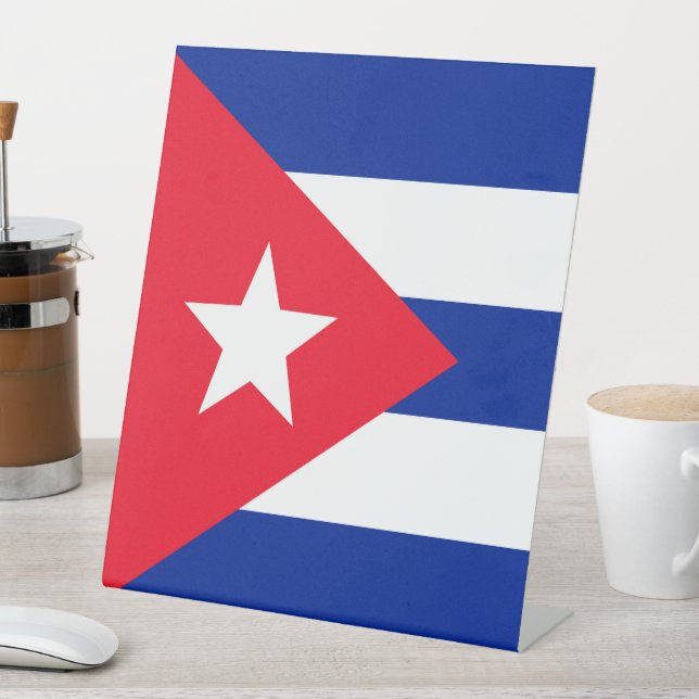 Cuba flag pedestal sign (In SItu)