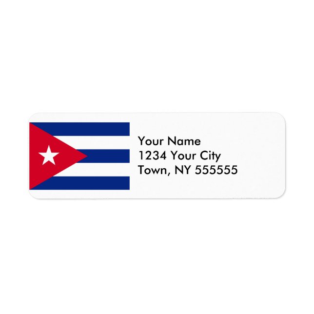 Cuba Flag Return Address Label (Front)