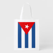 Cuba Flag Reusable Grocery Bag (Front)