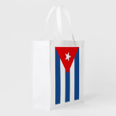 Cuba Flag Reusable Grocery Bag (Back Side)
